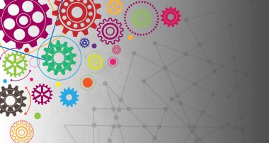 Ağ modeli, patika, arka planda gelecek dişli tekerlek modeli teknolojisi EP.5.yüksek teknoloji iletişim kavramı yenilik arka plan vektörü