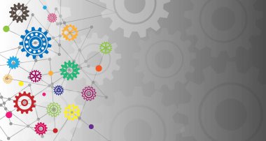 Arka plandaki Ağ Modeli, Yolu, Gelecek Vites Tekerleği Şablonu teknolojisi EP.7.yüksek teknoloji iletişim konsepti yenilik vektör çizimi arka planında 