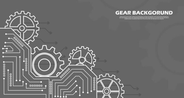 Futuristic geometric data abstract cogwheel pattern. on gray technology background ep.3.hi-tech communication concept innovation vector illustration background 