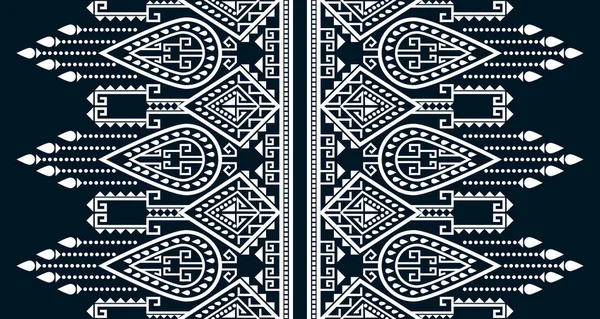 幾何学的な垂直シームレスなパターン白抽象的な民族デザイン先住民Ep 背景のためのデザイン カーペット バティック ベクトル — ストックベクタ
