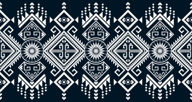 Soyut etnik geometrik baskı deseni tasarımı arka plan dokusunu siyah ve beyaz olarak tekrarlıyor. EP.1.Arkaplan, halı, duvar kağıdı, giysi, ambalaj, Batik, kumaş, Vektör