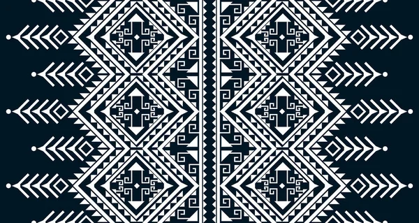 幾何学的な垂直シームレスなパターン白抽象的な民族デザイン先住民Ep8 カーペット バティック ファブリック ベクトルのためのデザイン — ストックベクタ
