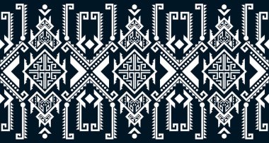 Soyut etnik geometrik baskı deseni tasarımı arka plan dokusunu siyah ve beyaz olarak tekrarlıyor. EP8.Arkaplan, halı, duvar kağıdı, giysi, ambalaj, Batik, kumaş, Vektör