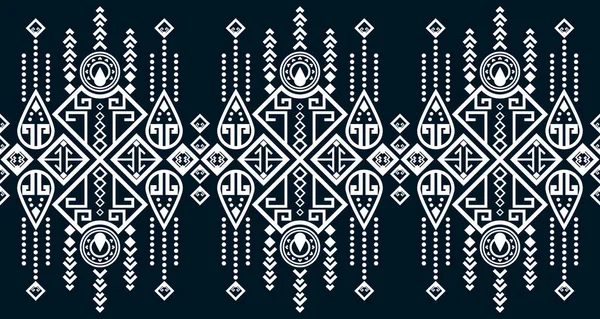 Абстрактный Этнический Геометрический Рисунок Повторяющий Текстуру Фона Черно Белом Цвете — стоковый вектор