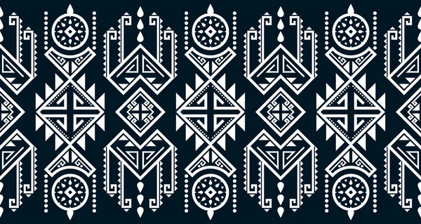 抽象民族幾何学的プリントパターンデザイン黒と白で背景のテクスチャを繰り返す 11背景 カーペット バティック ファブリック ベクトル用のデザイン — ストックベクタ