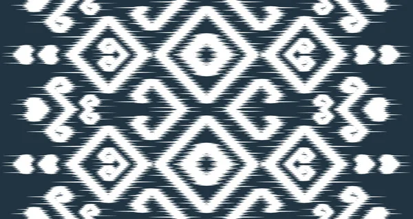 Ikat Motif Ethnique Blanc Motif Tissu Vecteur Arrière Plan Sans — Image vectorielle
