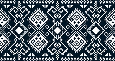 Soyut etnik geometrik baskı deseni tasarımı arka plan dokusunu siyah ve beyaz olarak tekrarlıyor. EP.29.Vintage süs baskısı. Kumaş ve tekstil için harika. Duvar kağıdı, ambalaj. Halı için tasarım.