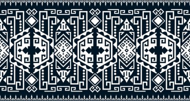Soyut etnik geometrik baskı deseni tasarımı arka plan dokusunu siyah ve beyaz olarak tekrarlıyor. EP.50. Klasik süs baskısı. Kumaş ve tekstil için harika, duvar kağıdı, ambalaj için.