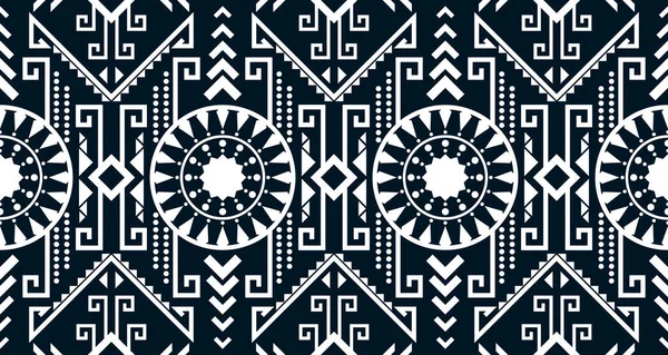 Abstract Ethnic Geometric Print Pattern Design Repeating Background Texture Black — Stock vektor