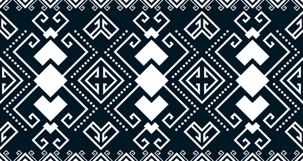 Abstract Ethnic Geometric Print Pattern Design Repeating Background Texture Black — 图库矢量图片