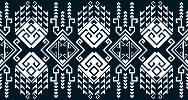 Abstract Ethnic Geometric Print Pattern Design Repeating Background Texture Black — Vetor de Stock