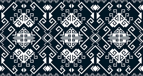 Abstract Ethnic Geometric Print Pattern Design Repeating Background Texture Black — Image vectorielle