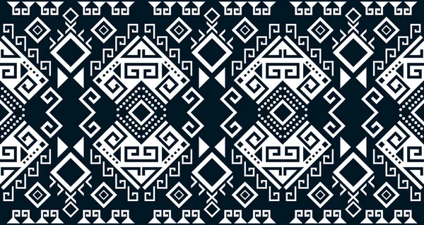 Abstract Ethnic Geometric Print Pattern Design Repeating Background Texture Black — Image vectorielle