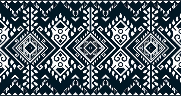 Abstract Ethnic Geometric Print Pattern Design Repeating Background Texture Black — Image vectorielle