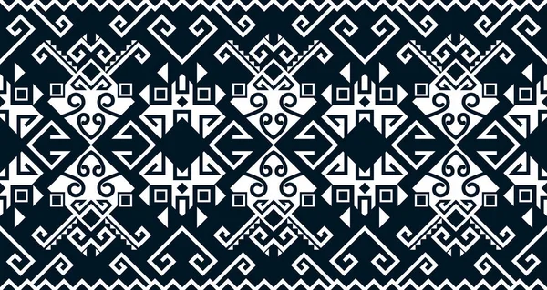 Abstract Ethnic Geometric Print Pattern Design Repeating Background Texture Black — Vector de stock