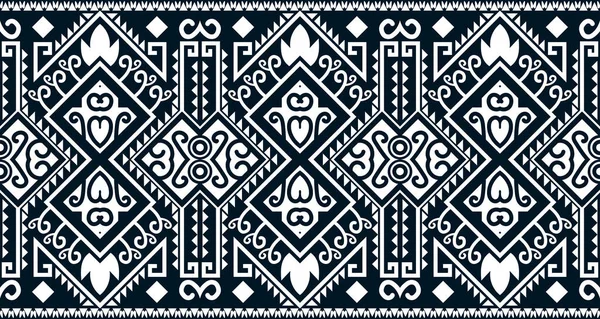 Abstract Etnisch Geometrisch Print Patroon Ontwerp Herhaalt Achtergrond Textuur Zwart — Stockvector
