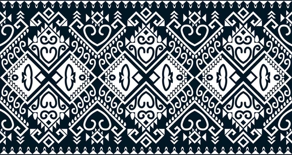 Abstract Ethnic Geometric Print Pattern Design Repeating Background Texture Black —  Vetores de Stock