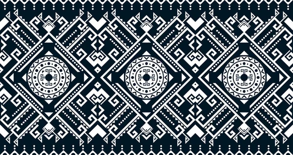 Abstract Ethnic Geometric Print Pattern Design Repeating Background Texture Black — Vector de stock