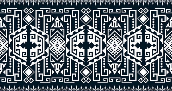 Abstract Ethnic Geometric Print Pattern Design Repeating Background Texture Black — Stockvektor