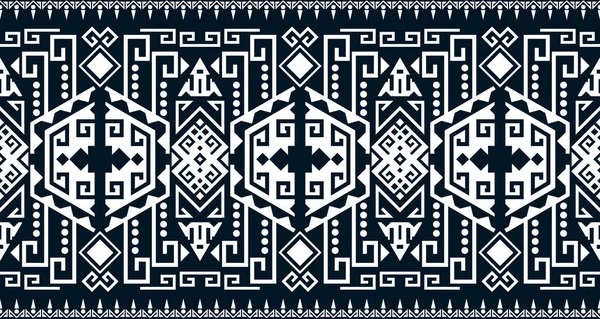 Abstract Ethnic Geometric Print Pattern Design Repeating Background Texture Black — Stock vektor