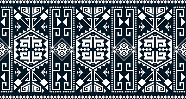 Abstract Ethnic Geometric Print Pattern Design Repeating Background Texture Black — Image vectorielle