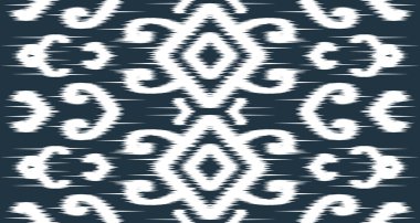 Etnik beyaz desenli kumaş taşıyıcı arka plan tasarımı. Endonezya ve diğer Asya ülkelerindeki kumaşlarda pürüzsüz EP.33.Vintage süsleme baskısı. Kumaş ve tekstil için harika, duvar kağıdı, ambalaj için.