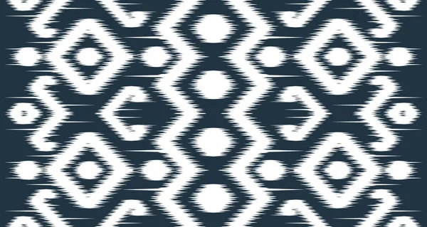 Ikat Ethnic White Pattern Design Cloth Vector Background Seamless Fabric — 图库矢量图片