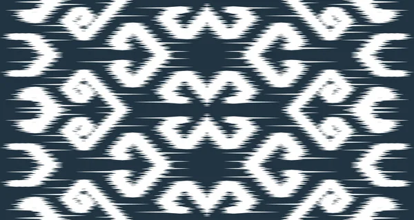 Ikat Ethnic White Pattern Design Cloth Vector Background Seamless Fabric — Vettoriale Stock