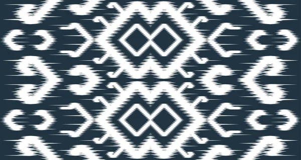 Ikat Ethnic White Pattern Design Cloth Vector Background Seamless Fabric — Vector de stock