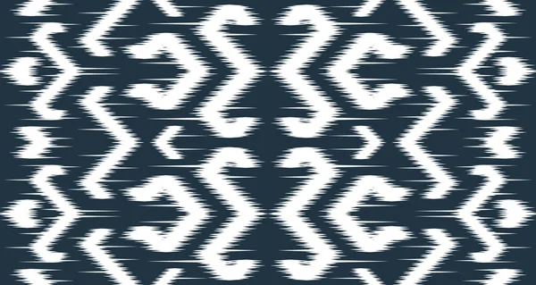 Ikat Ethnic White Pattern Design Cloth Vector Background Seamless Fabric — 图库矢量图片