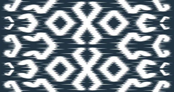 Ikat Ethnic White Pattern Design Cloth Vector Background Seamless Fabric — ストックベクタ
