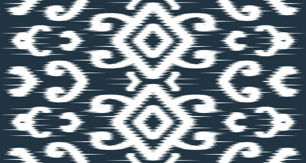 Ikat Ethnic White Pattern Design Cloth Vector Background Seamless Fabric — Stockový vektor