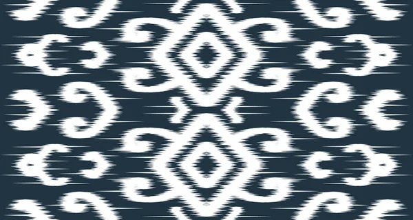 Ikat Étnico Blanco Patrón Diseño Tela Vector Fondo Sin Costuras — Archivo Imágenes Vectoriales