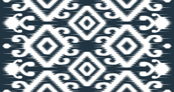 Ikat Ethnic White Pattern Design Cloth Vector Background Seamless Fabric — 스톡 벡터