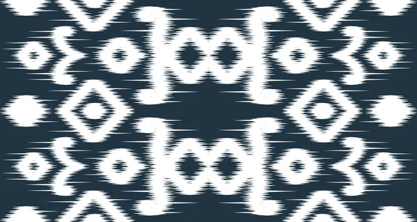Ikat Ethnic White Pattern Design Cloth Vector Background Seamless Fabric — Vector de stock