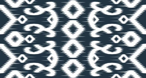 Ikat Ethnic White Pattern Design Cloth Vector Background Seamless Fabric — Vettoriale Stock