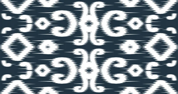 Ikat Ethnic White Pattern Design Cloth Vector Background Seamless Fabric — Vettoriale Stock