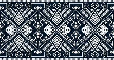 Soyut etnik geometrik baskı deseni tasarımı arka plan dokusunu siyah ve beyaz olarak tekrarlıyor. EP.53.Vintage süs baskısı. Kumaş ve tekstil için harika, duvar kağıdı, ambalaj için.