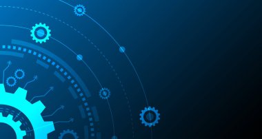 Geomatics Technology Abstract gear model drives the electronic network of the future.digital data background EP.7.hi-tech communication concept innovation vector illustration background 