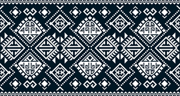 Abstract Ethnic Geometric Print Pattern Design Repeating Background Texture Black — Stock Vector