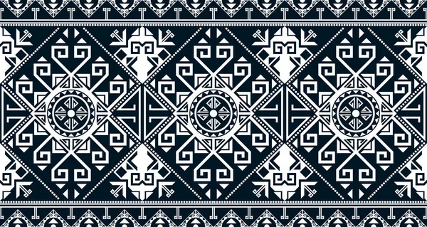 Abstract Ethnic Geometric Print Pattern Design Repeating Background Texture Black — ストックベクタ