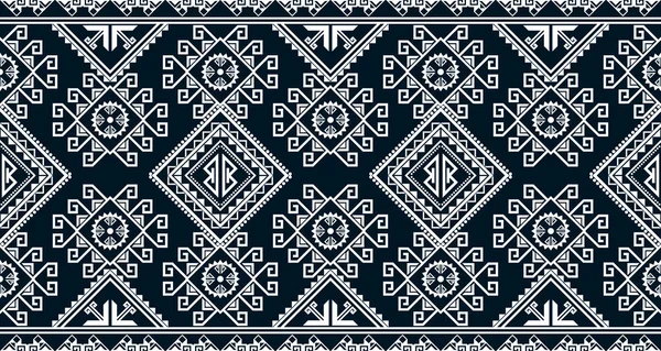 Abstract Ethnic Geometric Print Pattern Design Repeating Background Texture Black — Vetor de Stock