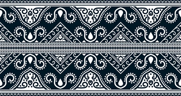 Abstract Ethnic Geometric Print Pattern Design Repeating Background Texture Black — Image vectorielle