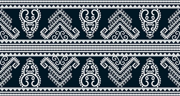 Abstract Ethnic Geometric Print Pattern Design Repeating Background Texture Black — Stockvector