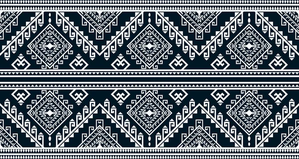 Abstract Ethnic Geometric Print Pattern Design Repeating Background Texture Black — Stock vektor