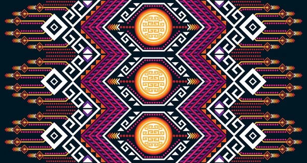 Abstract Geometric Vertical Seamless Pattern Design Indigenous Black Background Vintage —  Vetores de Stock