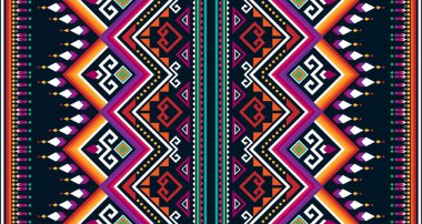 Soyut geometrik dikey desensiz dizayn yerel siyah arkaplan EP.19.Vintage süsleme baskısı. Kumaş ve tekstil için harika, duvar kağıdı, ambalaj için.