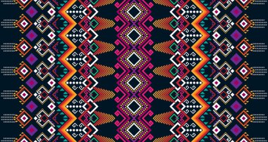 Soyut geometrik dikey desensiz dizayn yerel siyah arkaplan EP.26.Vintage süsleme baskısı. Kumaş ve tekstil için harika, duvar kağıdı, ambalaj için.