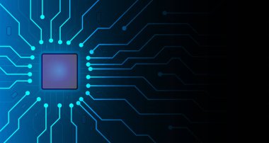 Devre kartı elektronik ağ bağlantısı dijital veri tabanlı soyut mikroçip teknolojisi. Yüksek teknoloji iletişim konsepti yenilik vektör illüstrasyon arka planı 