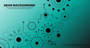 Vites tekerleği vektörü soyut arka plan çemberi ve elektrik hattı elektrik döngüsü. Teknoloji kavramlarının yeniliğini gösteriyor. EP.2.Yüksek teknolojili iletişim konsepti yenilikçi vektör çizimi 